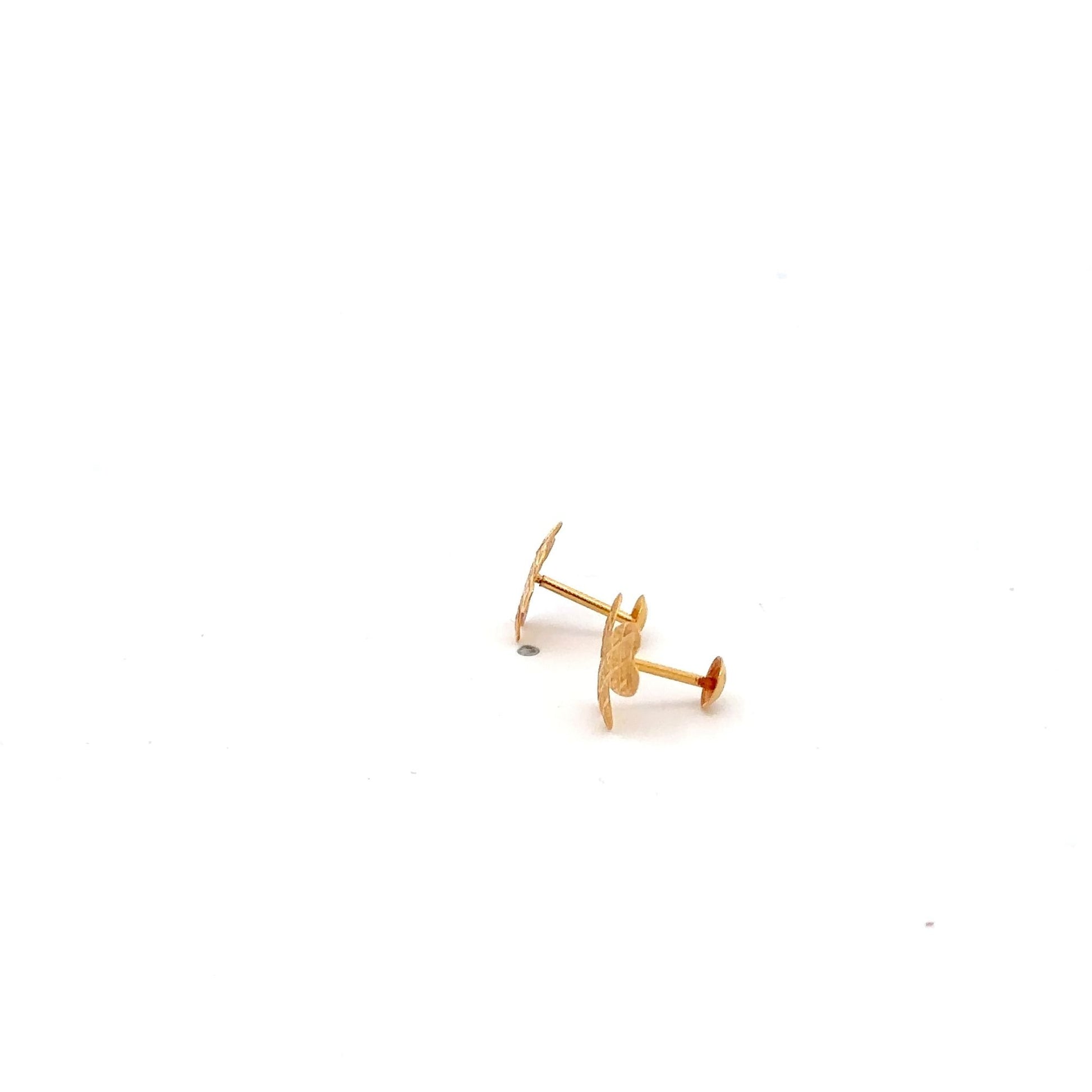18K Gold Stud Earrings Screw Back - Rafant