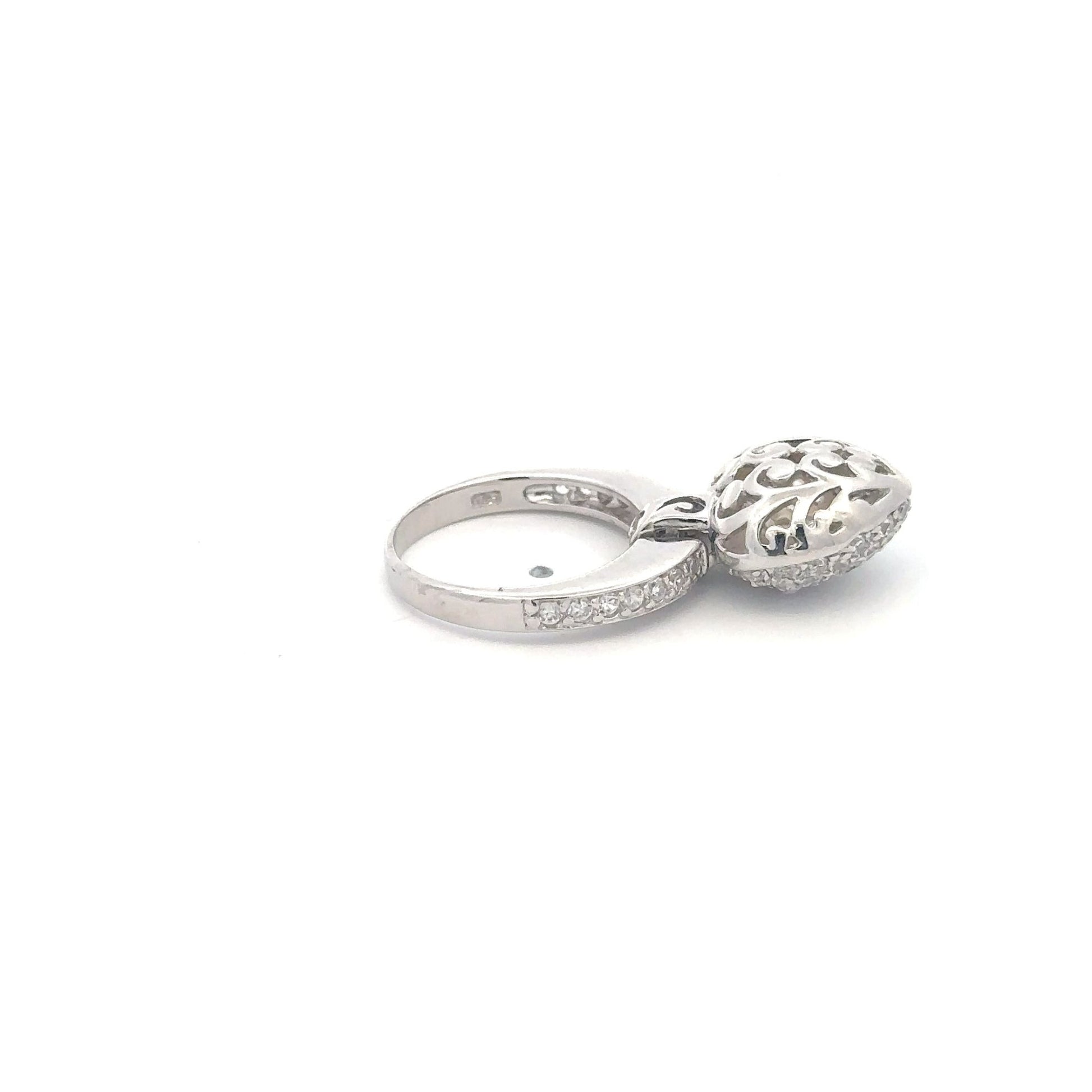 925 Sterling Silver Ring  Heart Cubic Zirconia Size 5 - Rafant