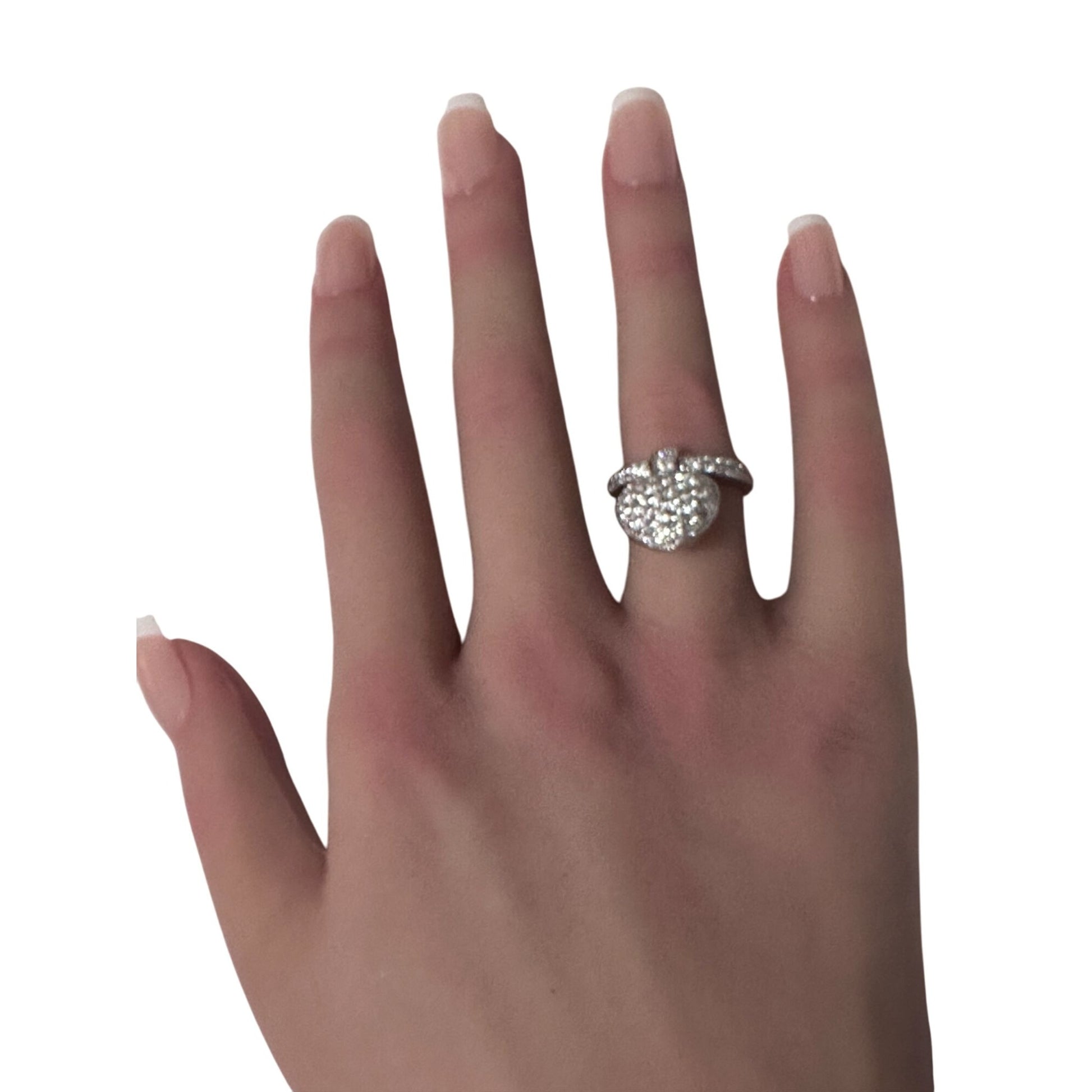 925 Sterling Silver Ring  Heart Cubic Zirconia Size 5 - Rafant