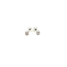 Load image into Gallery viewer, 14K White Gold Earrings Stud Ball Tiny 4mm Silicone Covered Backings
