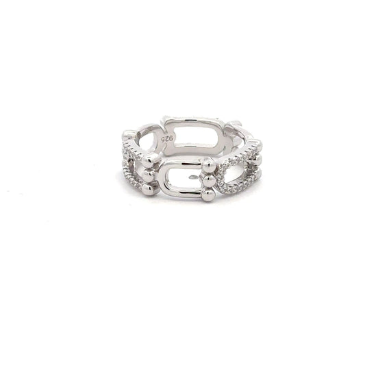 925 Sterling Silver Ring Cubic Zirconia Size 5 - Rafant