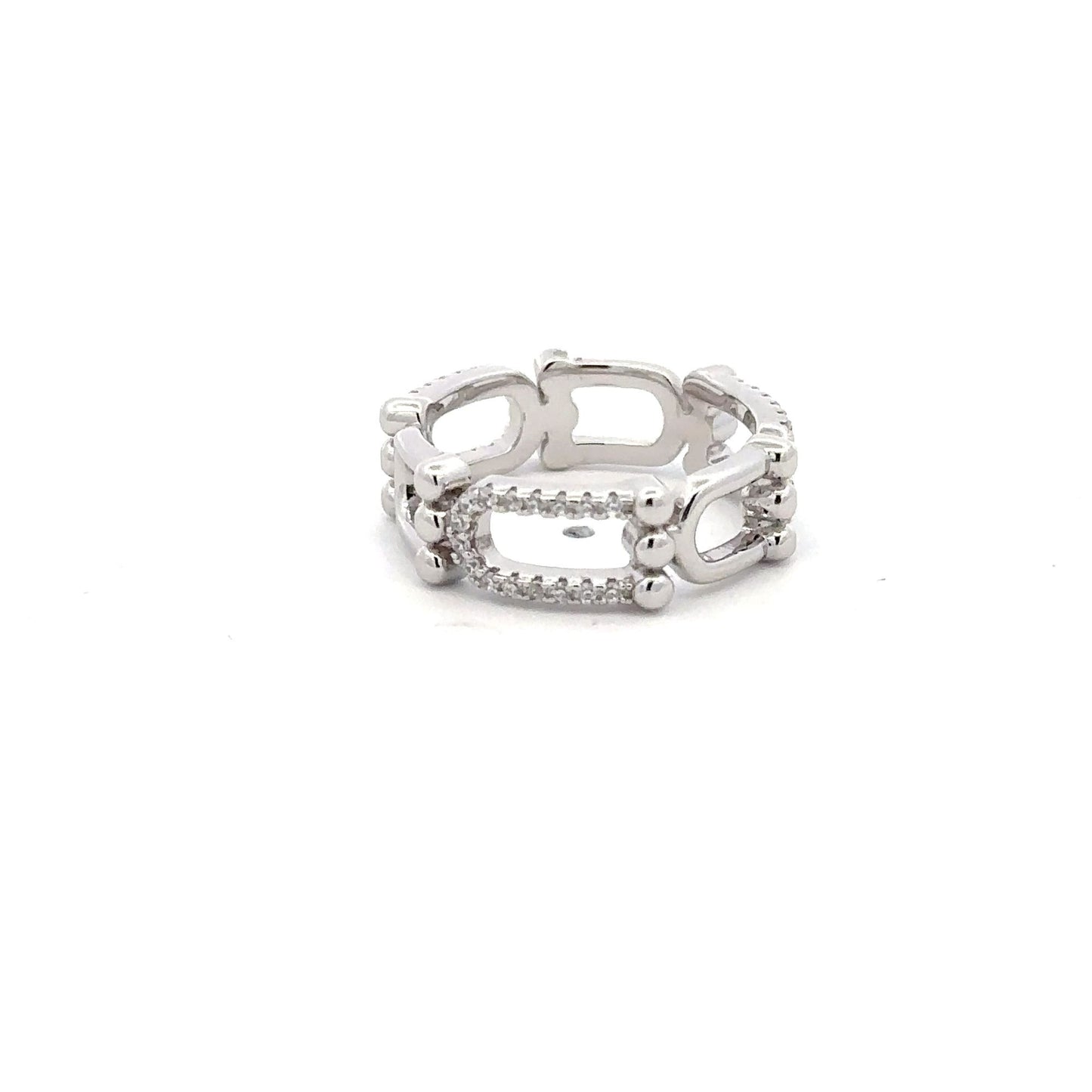 925 Sterling Silver Ring Cubic Zirconia Size 5 - Rafant