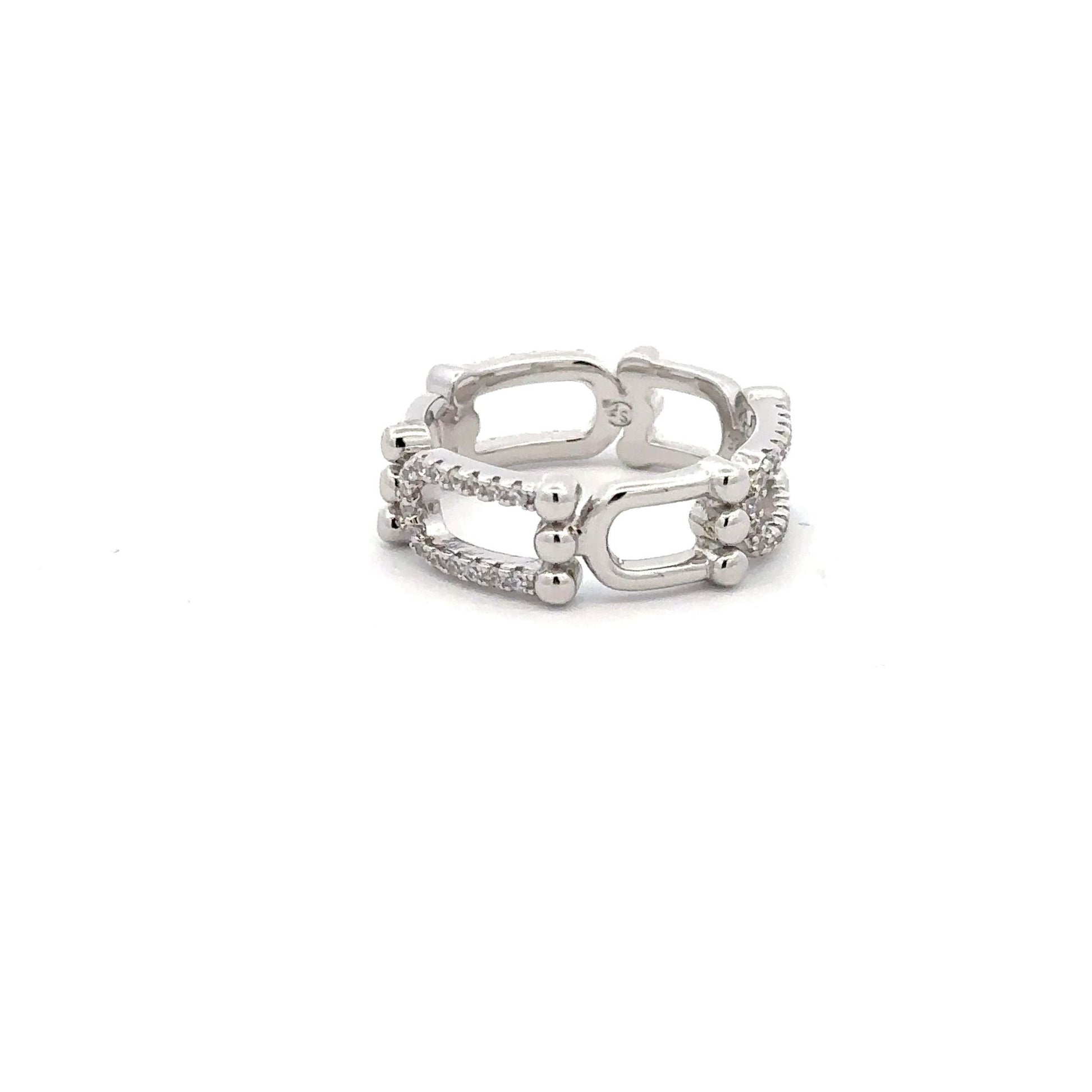 925 Sterling Silver Ring Cubic Zirconia Size 5 - Rafant