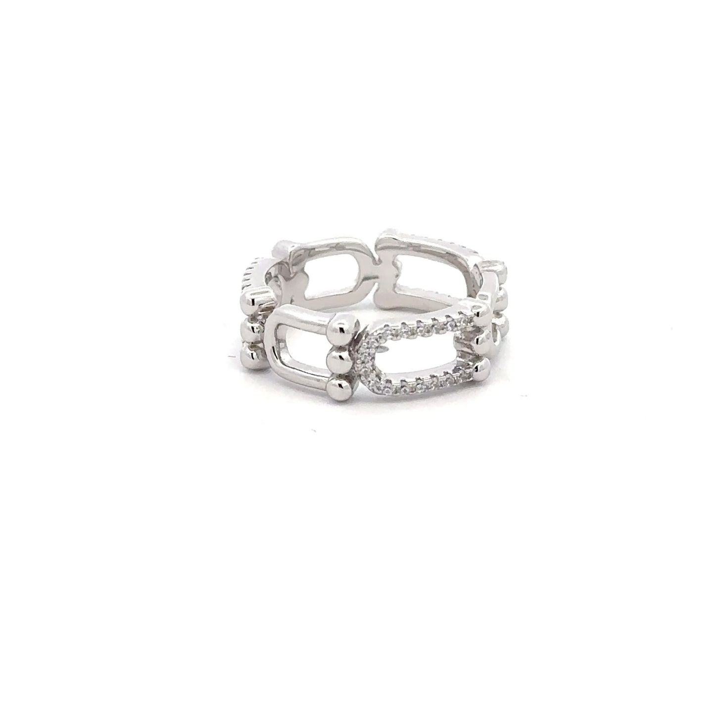 925 Sterling Silver Ring Cubic Zirconia Size 5 - Rafant