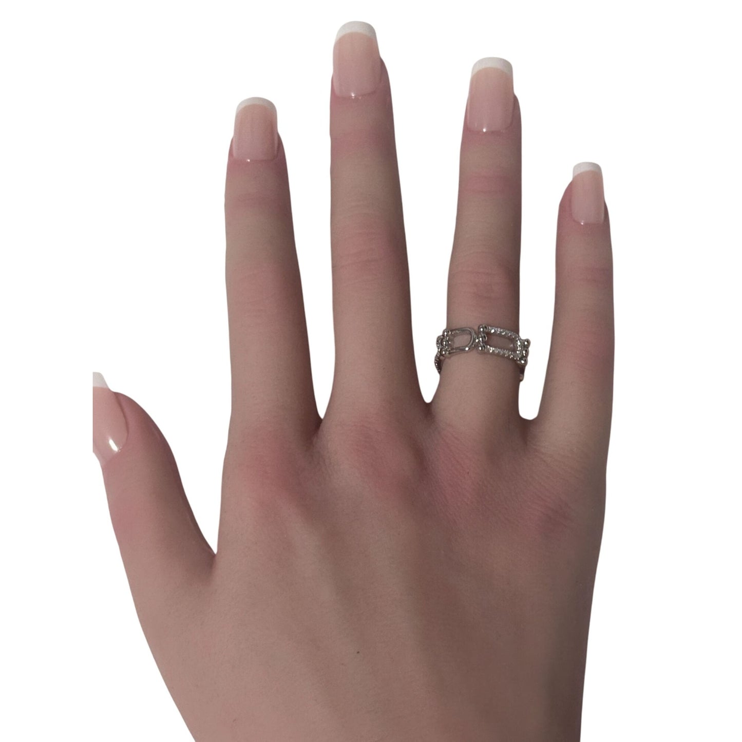 925 Sterling Silver Ring Cubic Zirconia Size 5 - Rafant