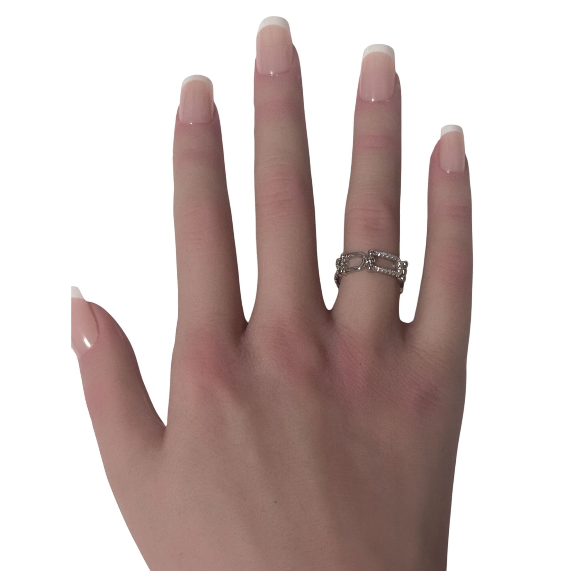 925 Sterling Silver Ring Cubic Zirconia Size 5 - Rafant