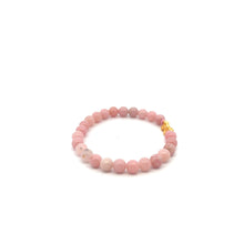 Load image into Gallery viewer, 18K Gold Pixiu Piyao Lucky Charm Bracelet Natural Pink Opal Gemstones 6mm - Rafant
