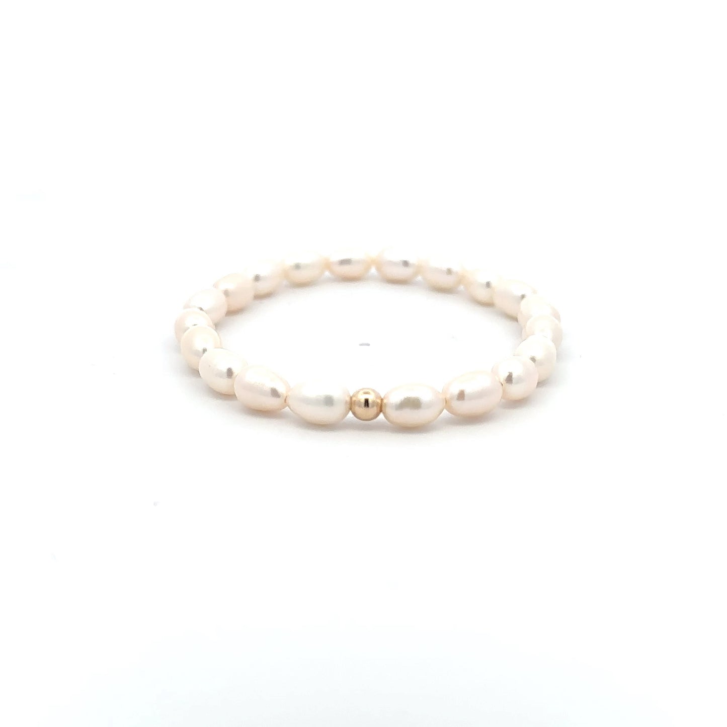 Gemstone Beaded Stretch Bracelet with 14K Gold Accent Bead Handmade Natural Stone Jewelry - Rafant