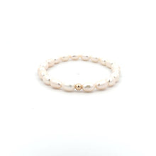 Load image into Gallery viewer, Gemstone Beaded Stretch Bracelet with 14K Gold Accent Bead Handmade Natural Stone Jewelry
