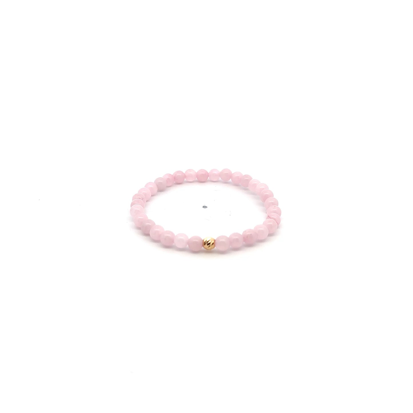 Natural Rose Quartz Gemstones Mini 4mm 18k Charm Bead - Rafant