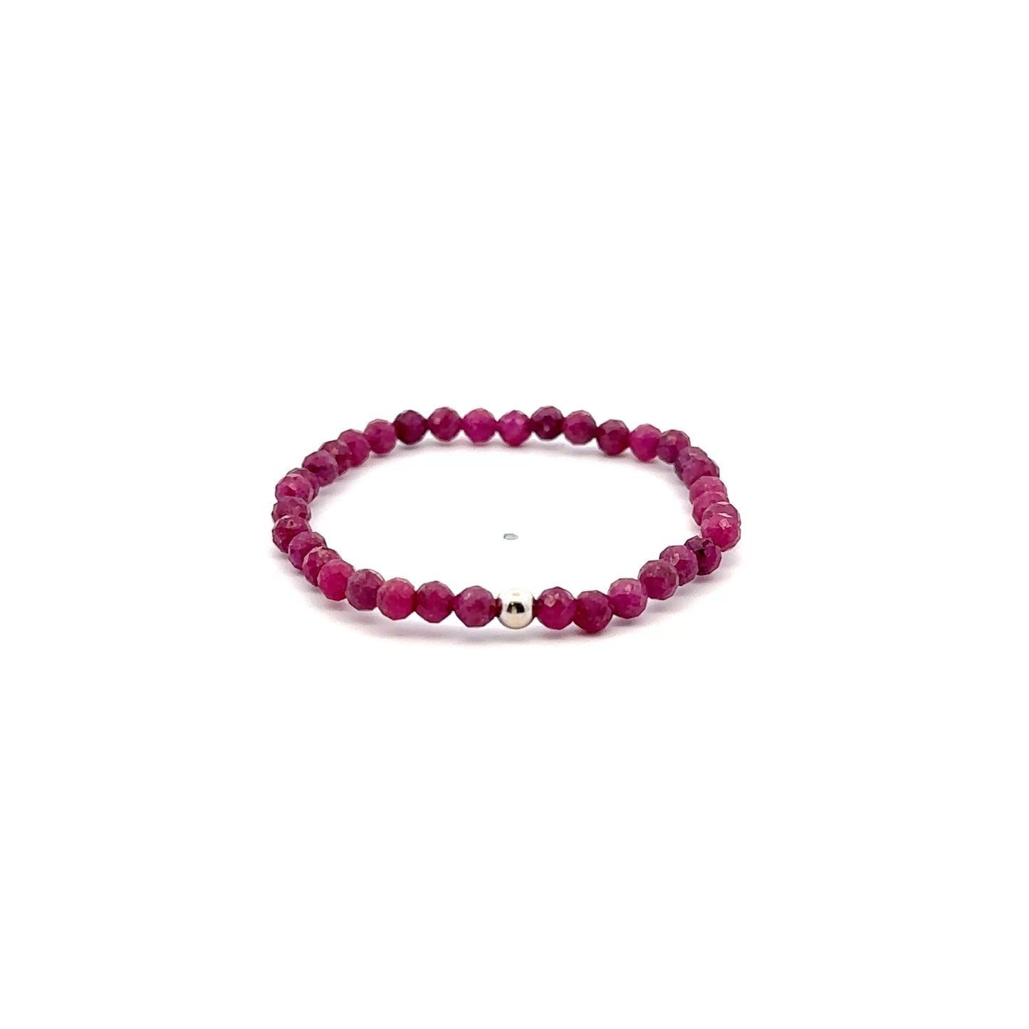 Natural Ruby Gemstone Mini 3mm 18K Gold Charm Bead July Birthstone - Rafant
