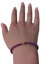 Load image into Gallery viewer, 18K Gold Money Coin Ball Lucky Charm Bracelet Mini Gemstones Natural Lapis Lazuli 4mm
