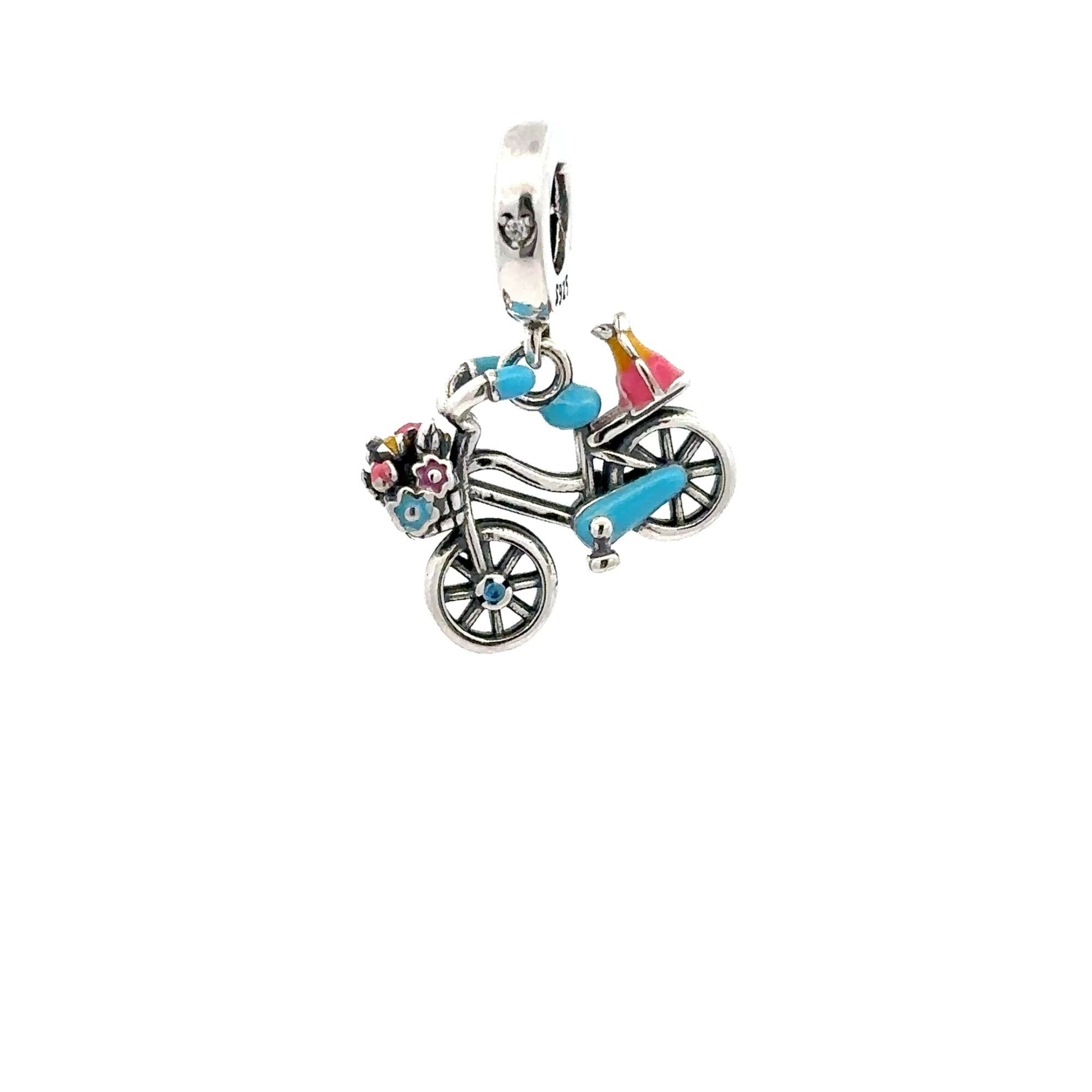 925 Sterling Silver Charm Bead For Bracelet Necklace Bike Bicycle - Rafant