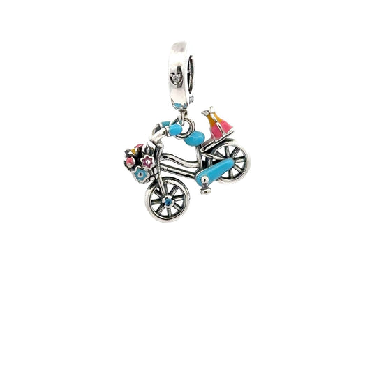925 Sterling Silver Charm Bead For Bracelet Necklace Bike Bicycle - Rafant