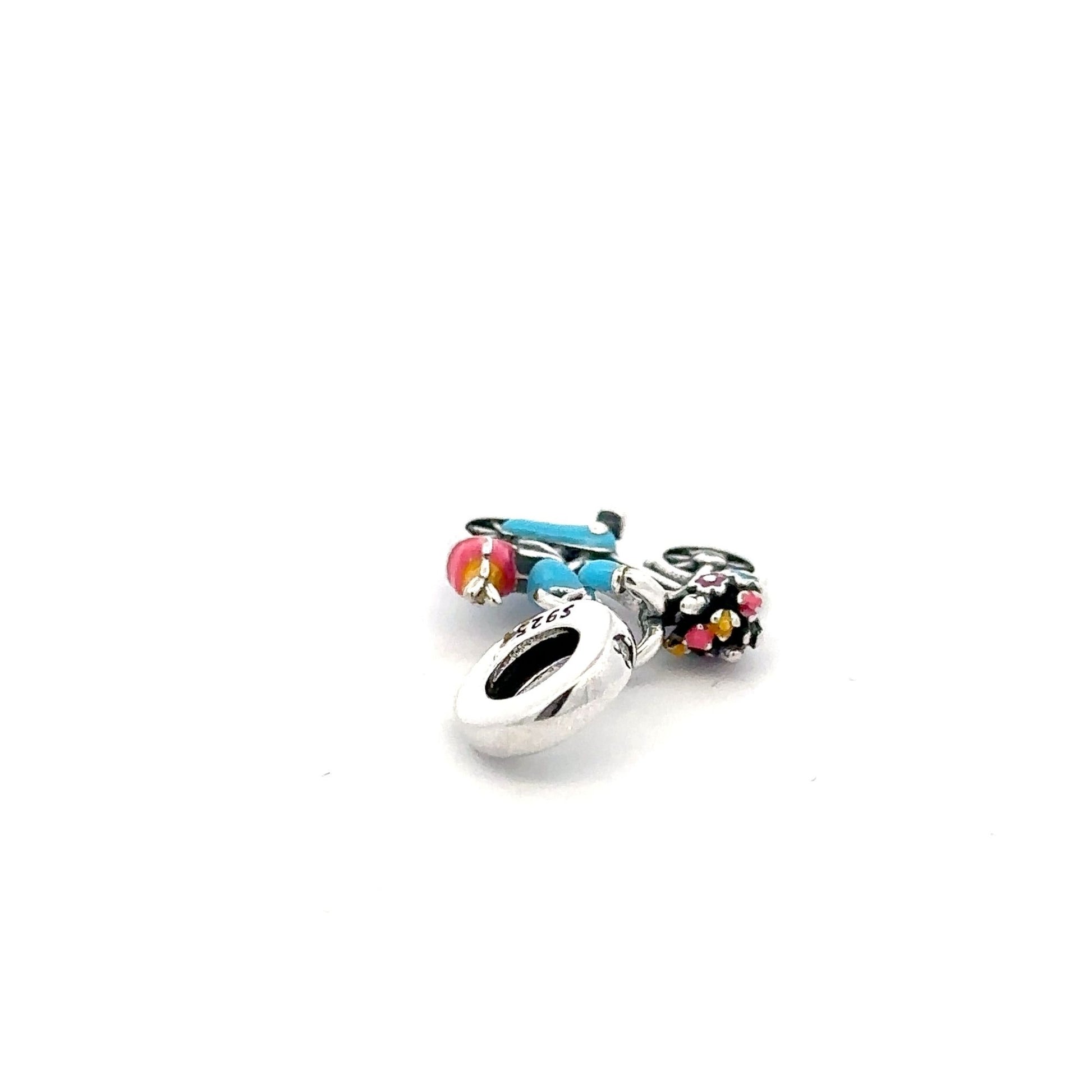 925 Sterling Silver Charm Bead For Bracelet Necklace Bike Bicycle - Rafant