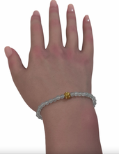 Load image into Gallery viewer, 18K Gold Money Coin Ball Lucky Charm Bracelet Mini Gemstones Natural Lapis Lazuli 4mm
