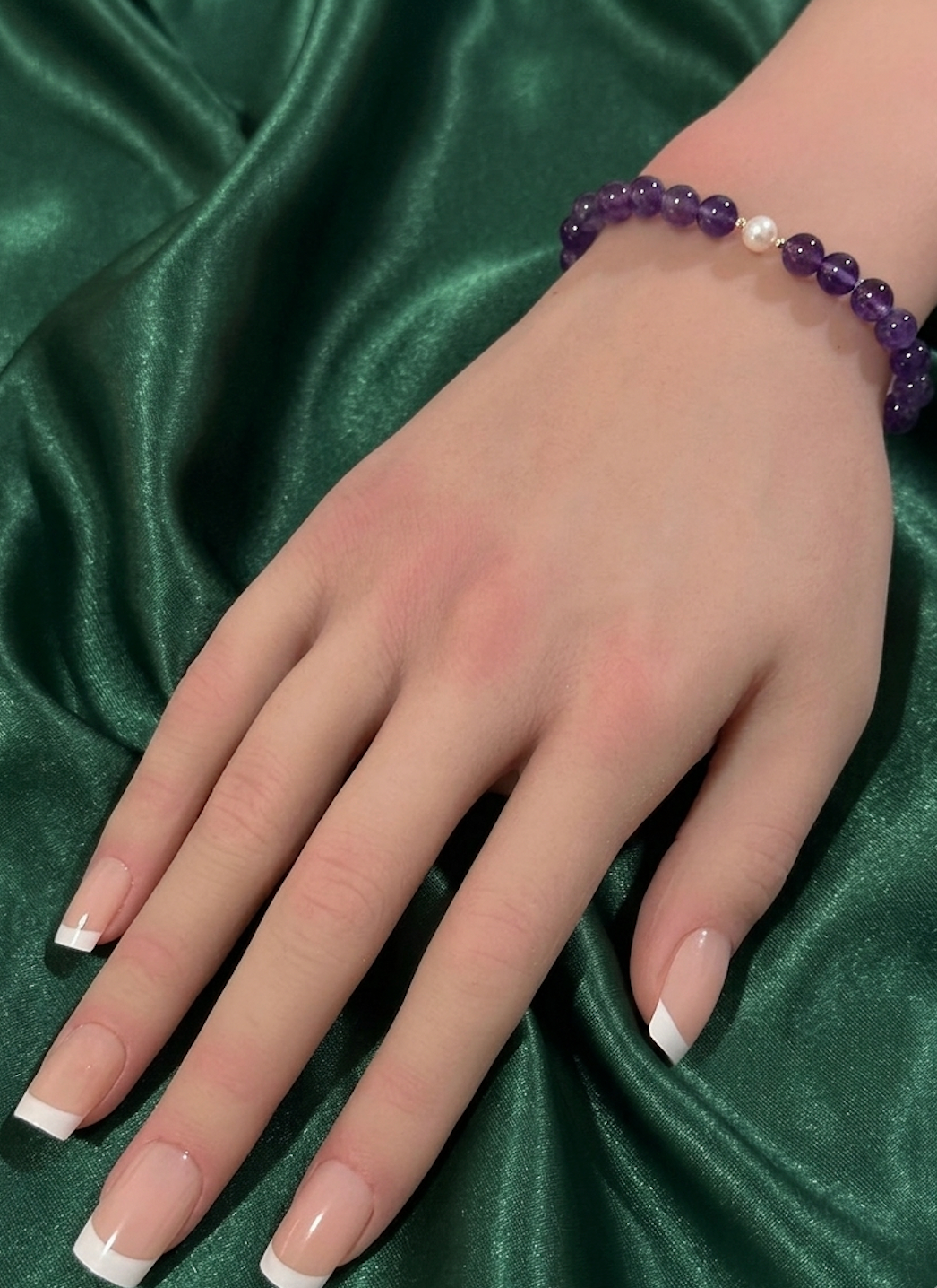 14K Solid Gold Tiny Beads Freshwater Pearl Stretch Gemstone Birthstone Bracelet - Rafant