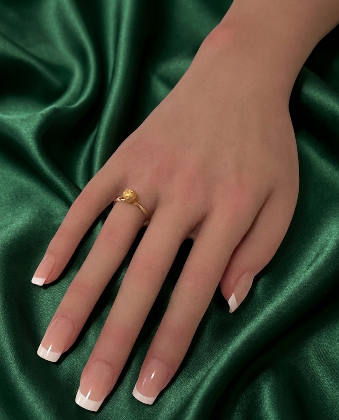 18K Gold Ring Ball Size 5.75 - Rafant