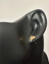 Load image into Gallery viewer, 18K Yellow Gold Earrings Heart Stud Textured 0.93 grams Small
