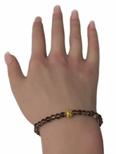 Load image into Gallery viewer, 18K Gold Money Coin Ball Lucky Charm Bracelet Mini Gemstones Natural Lapis Lazuli 4mm
