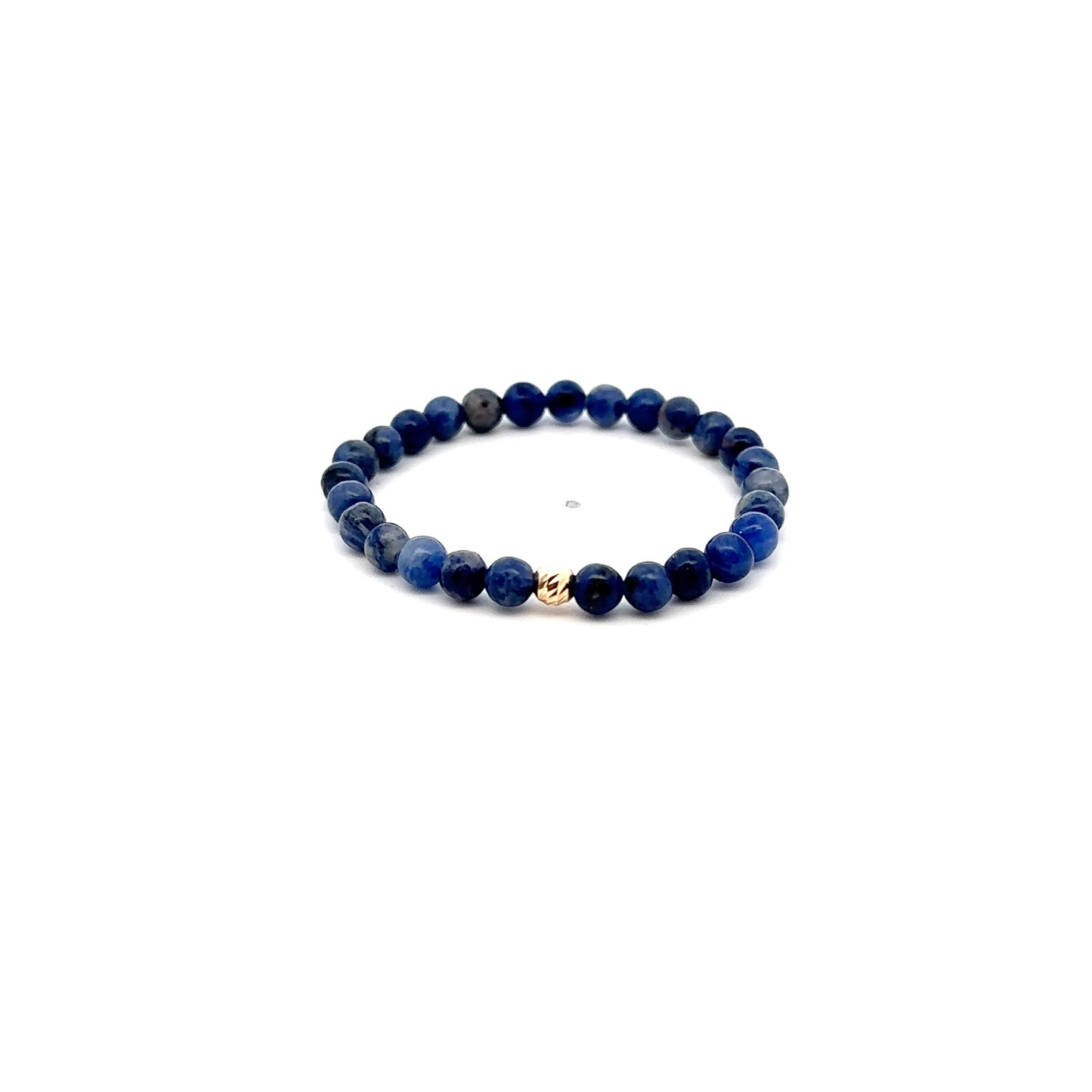 Natural Sodalite Gemstones Mini 4mm 18K Gold Charm Bead - Rafant