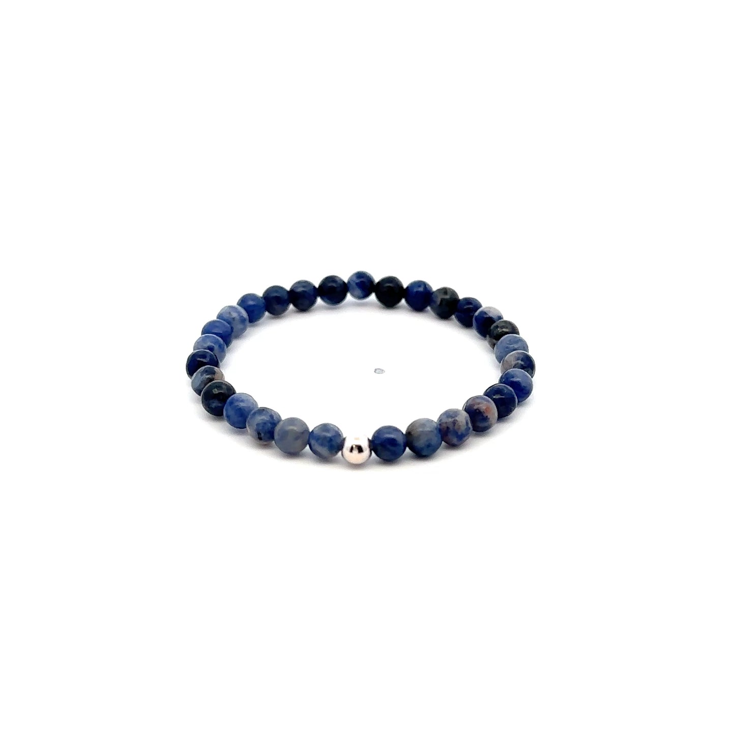 Natural Sodalite Gemstones Mini 4mm 18K Gold Charm Bead - Rafant