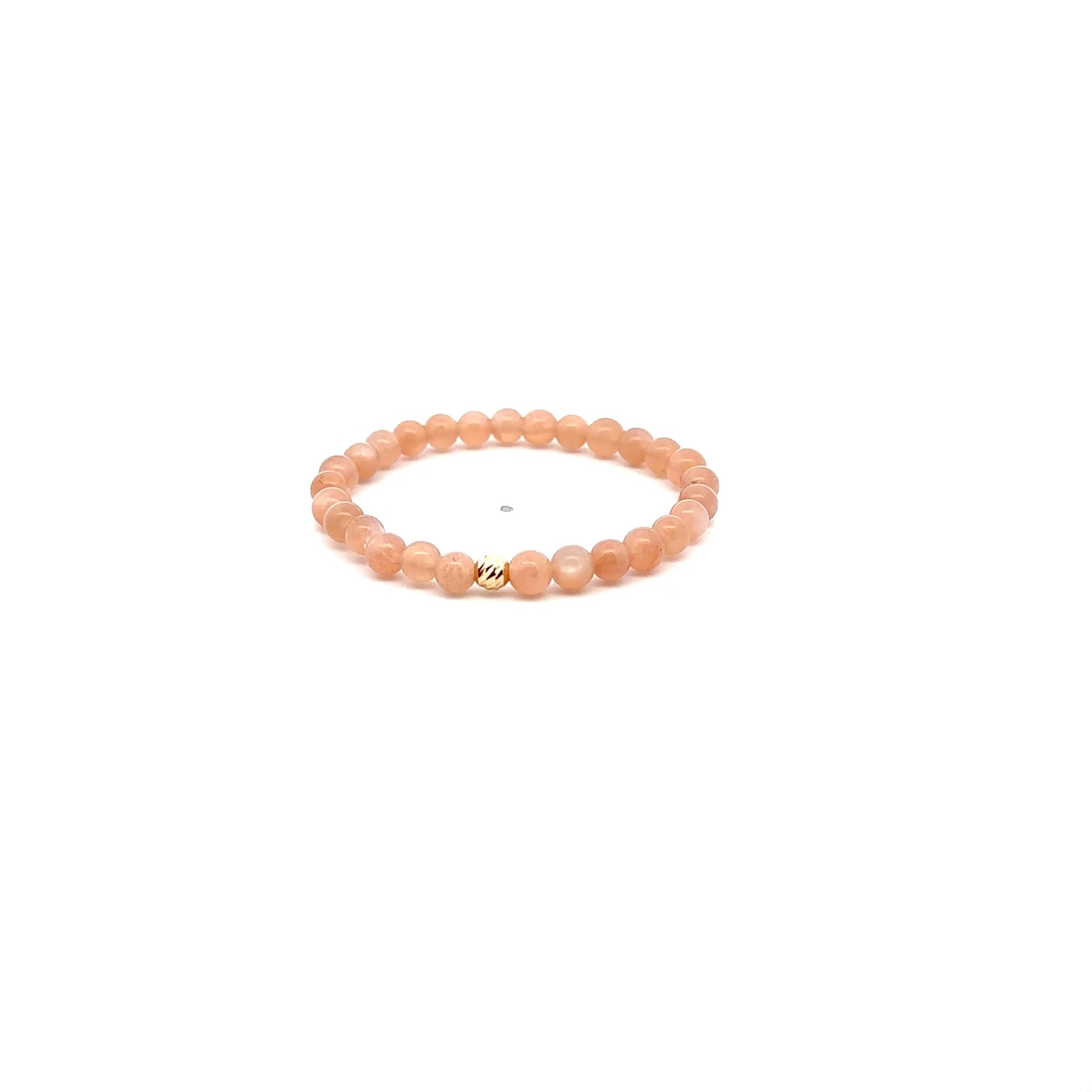 Natural Sunstone Gemstones Mini 4mm 18K Charm Bead - Rafant