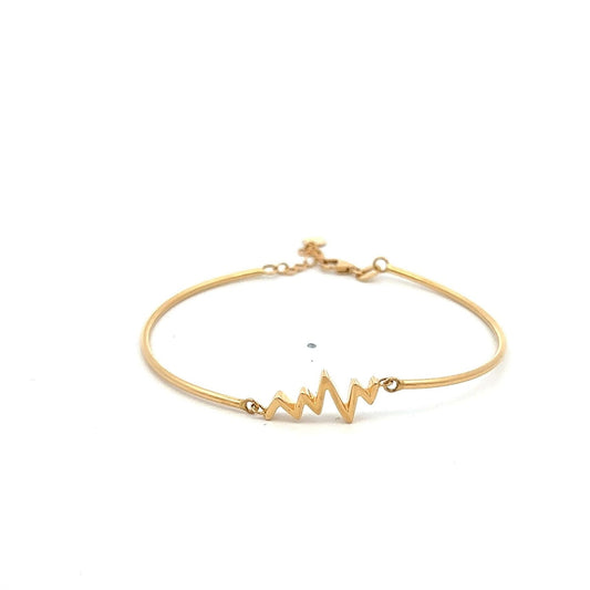 18K Gold Bracelet Bangle Heart Beat Small ExraSmall 3.95 grams - Rafant