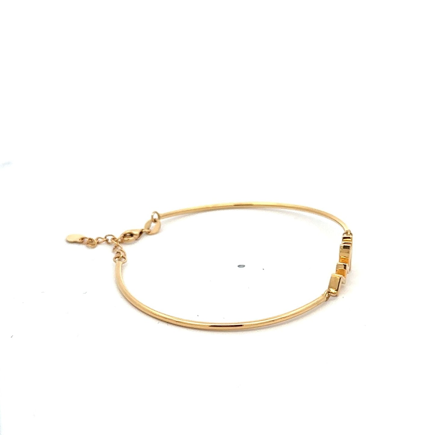 18K Gold Bracelet Bangle Heart Beat Small ExraSmall 3.95 grams - Rafant