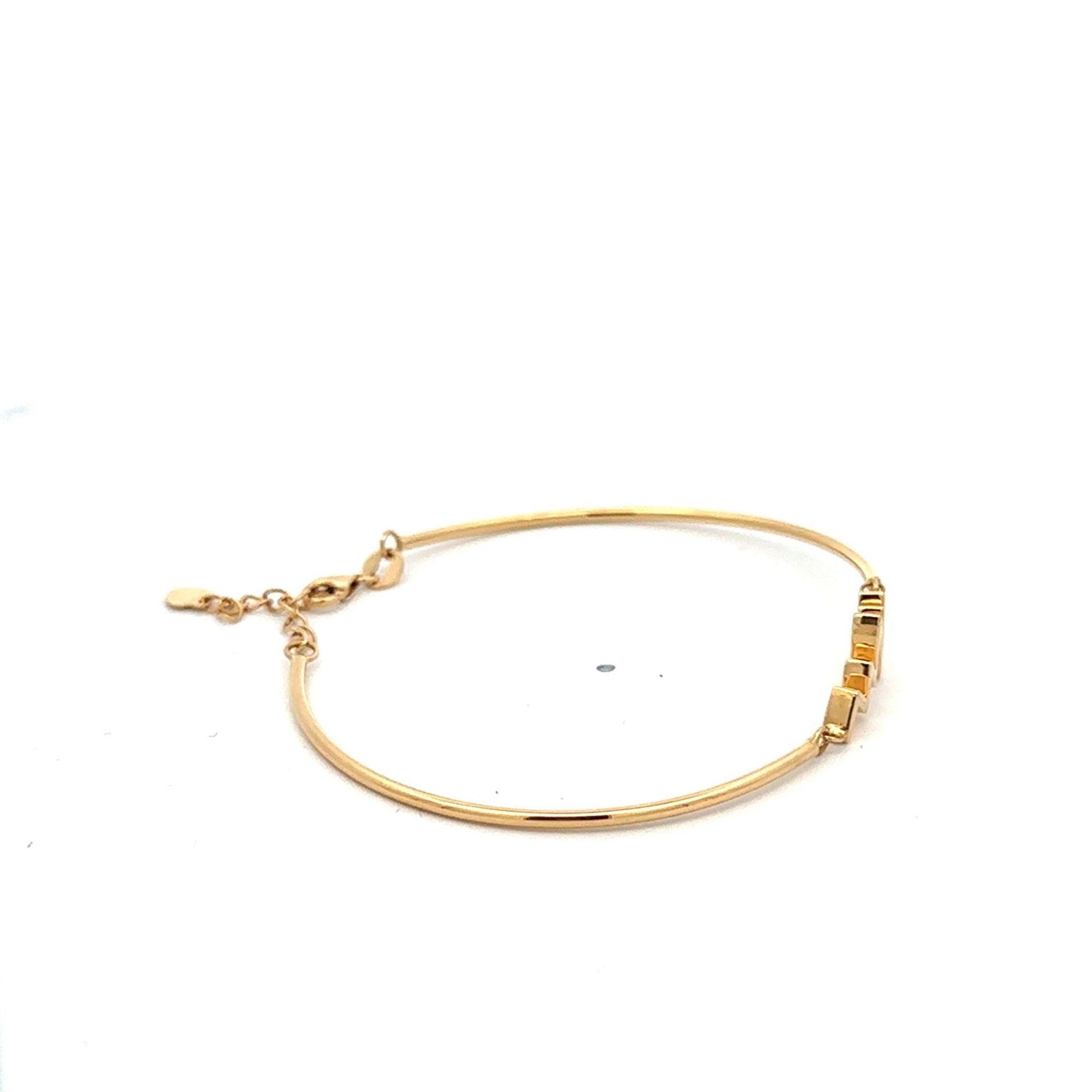 18K Gold Bracelet Bangle Heart Beat Small ExraSmall 3.95 grams - Rafant