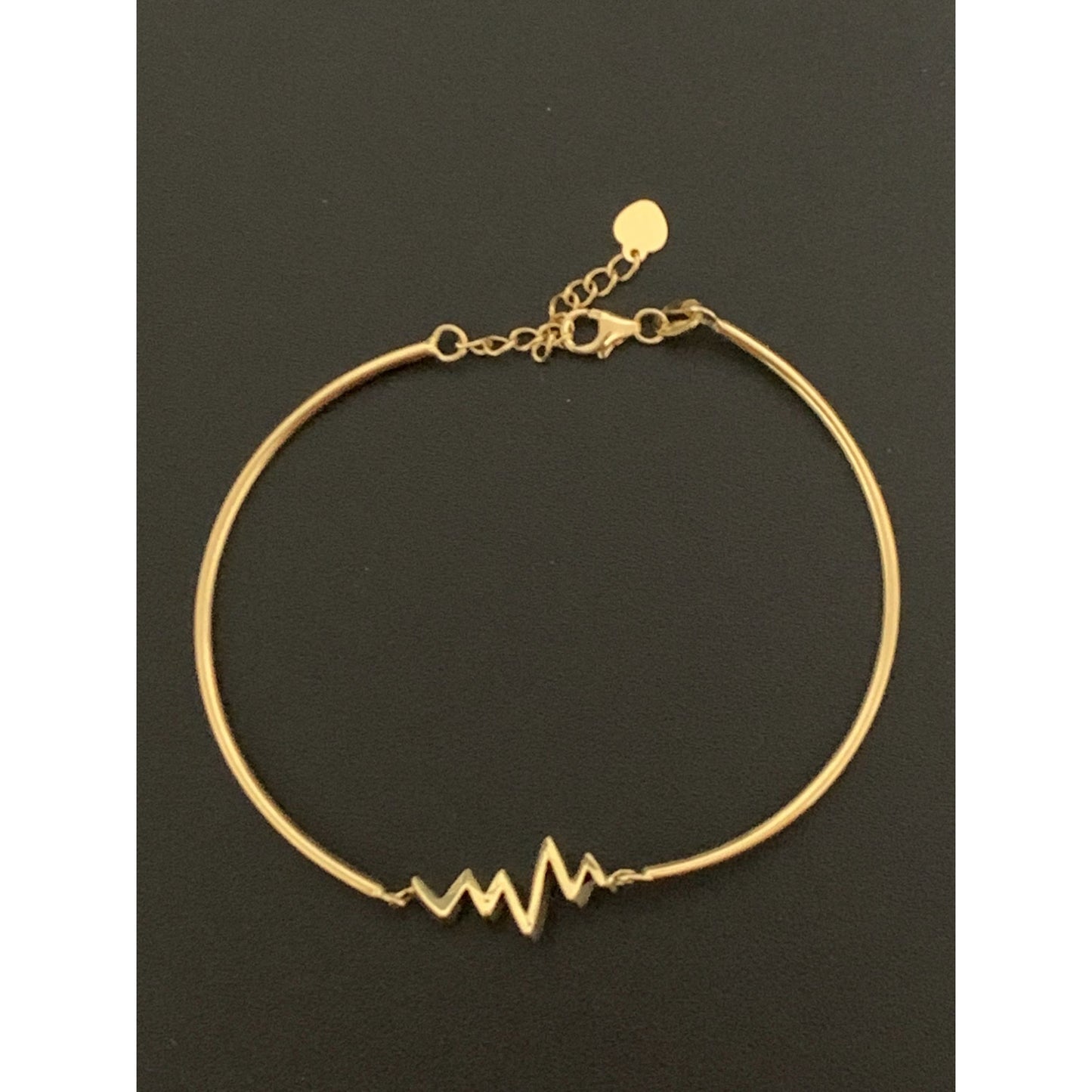 18K Gold Bracelet Bangle Heart Beat Small ExraSmall 3.95 grams - Rafant