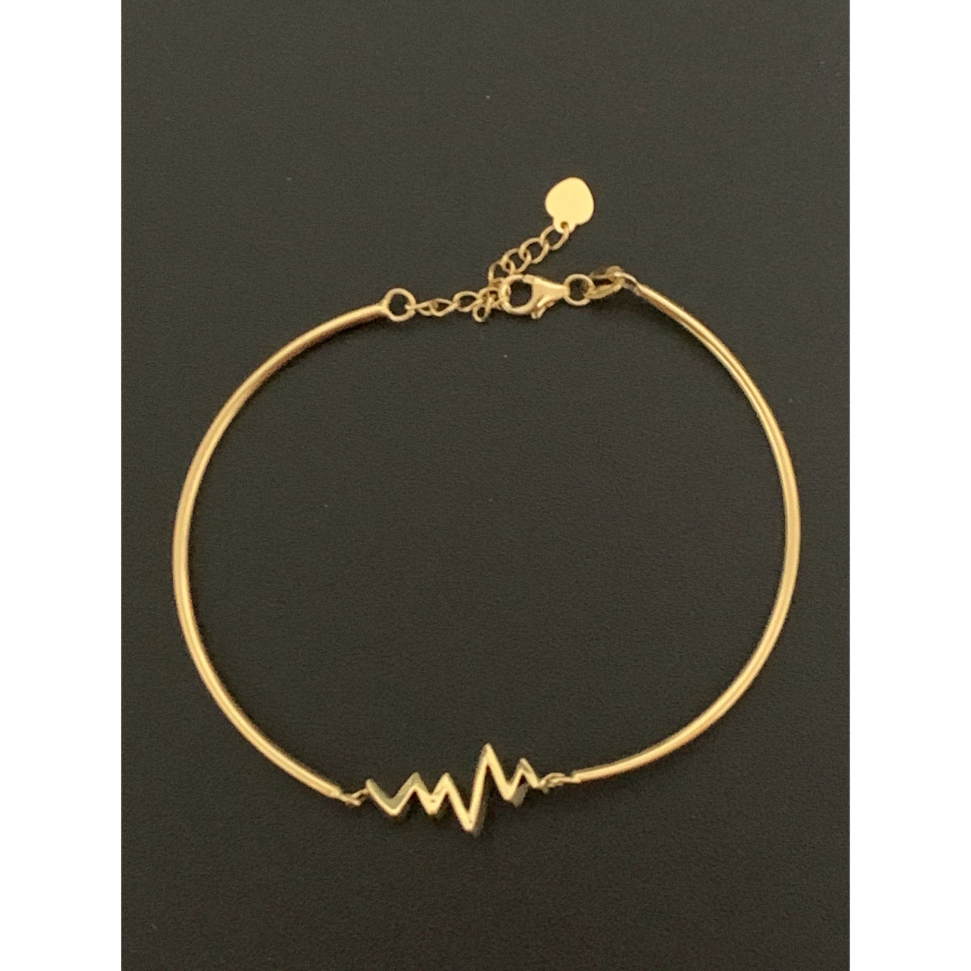 18K Gold Bracelet Bangle Heart Beat Small ExraSmall 3.95 grams - Rafant