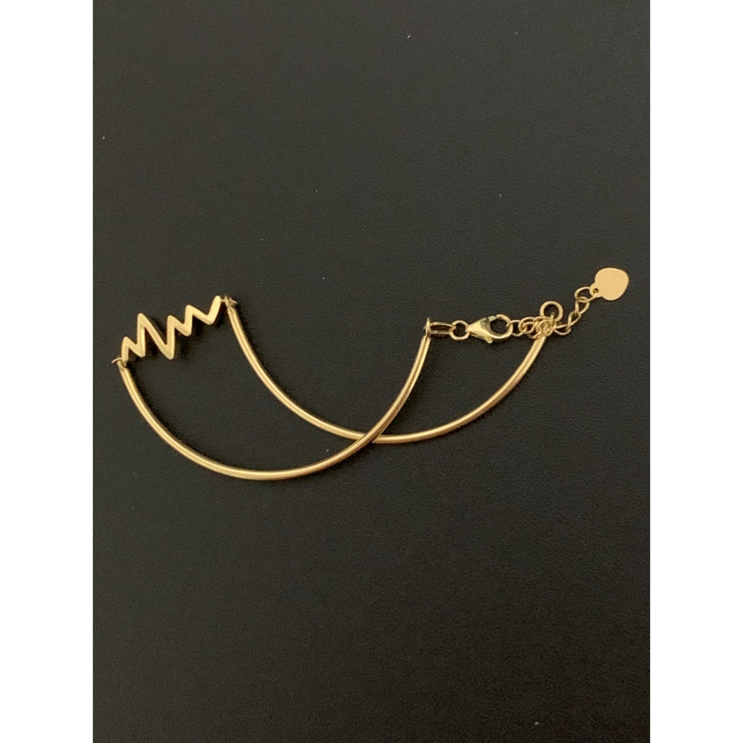 18K Gold Bracelet Bangle Heart Beat Small ExraSmall 3.95 grams - Rafant
