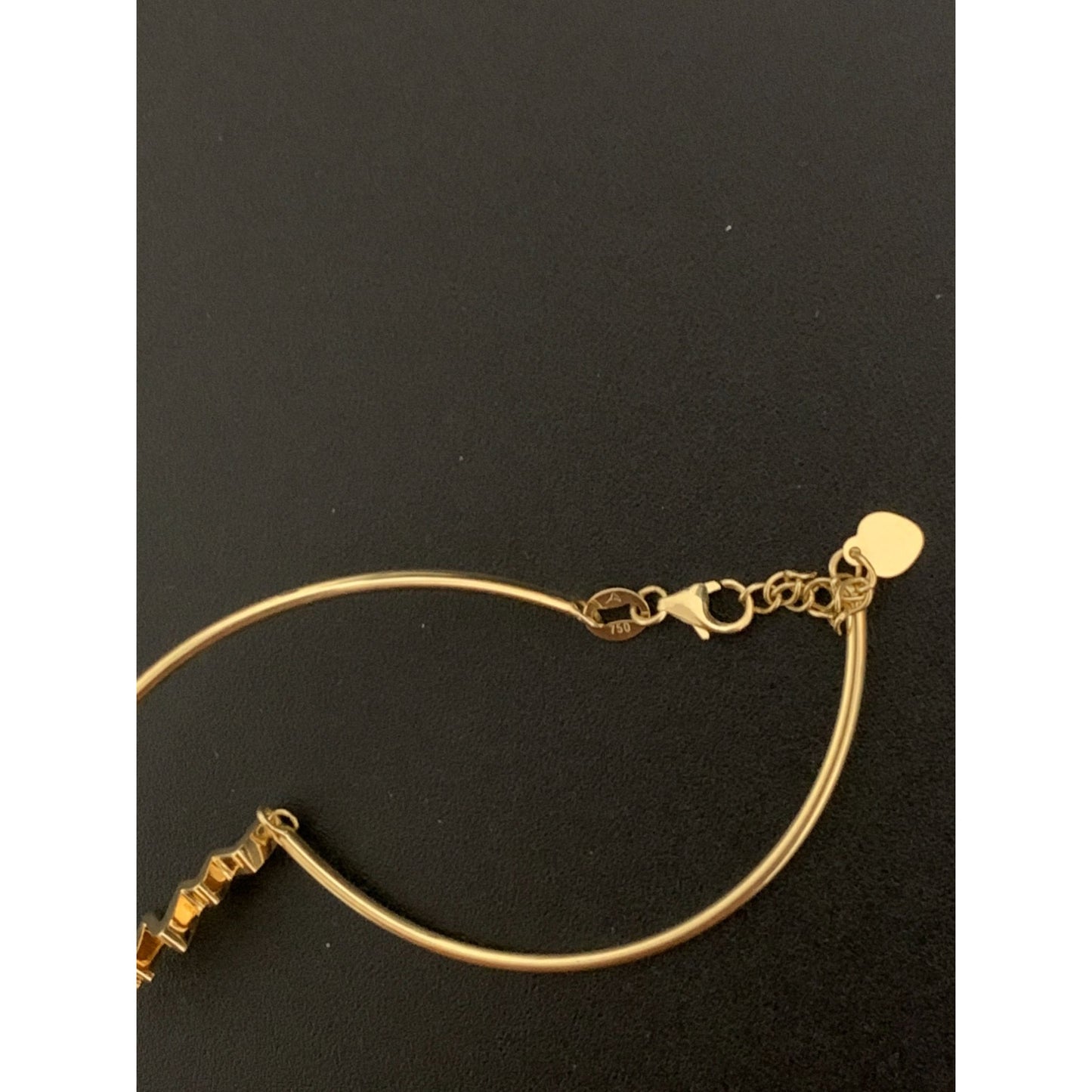 18K Gold Bracelet Bangle Heart Beat Small ExraSmall 3.95 grams - Rafant