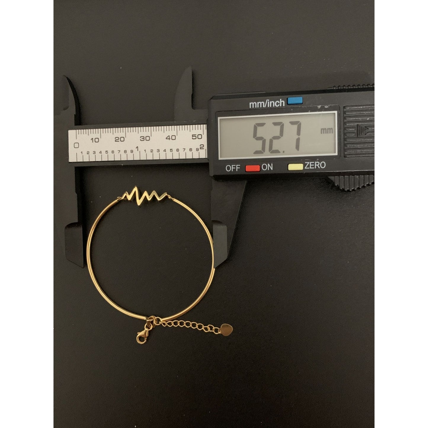 18K Gold Bracelet Bangle Heart Beat Small ExraSmall 3.95 grams - Rafant