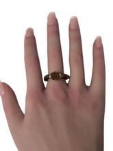 Load image into Gallery viewer, Natural Gemstone Flower and Beads Stretch Ring with 14K Gold Bead - Rafant
