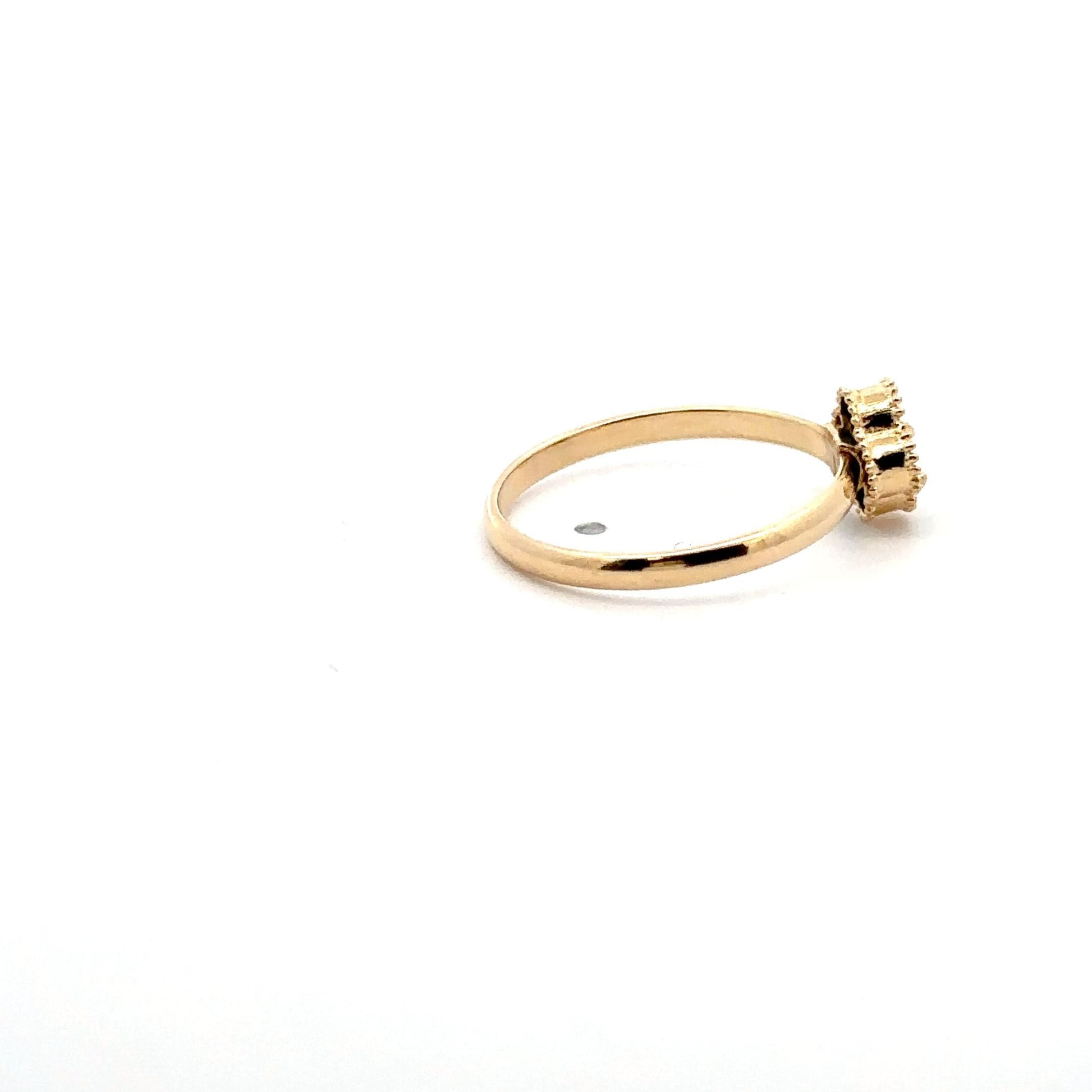 18K Gold Ring Flower Malachite Size 6.5 - Rafant