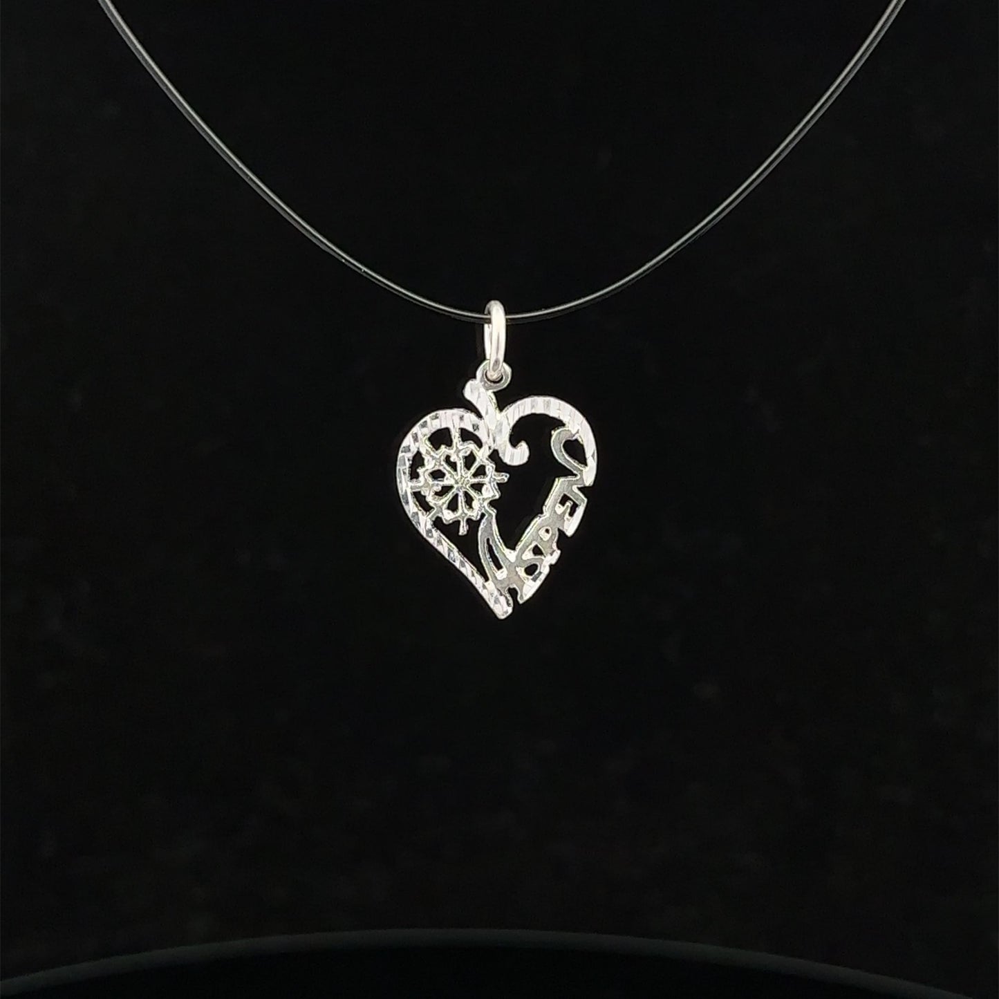 925 Sterling Silver Pendant Charm Heart Aspen - Rafant