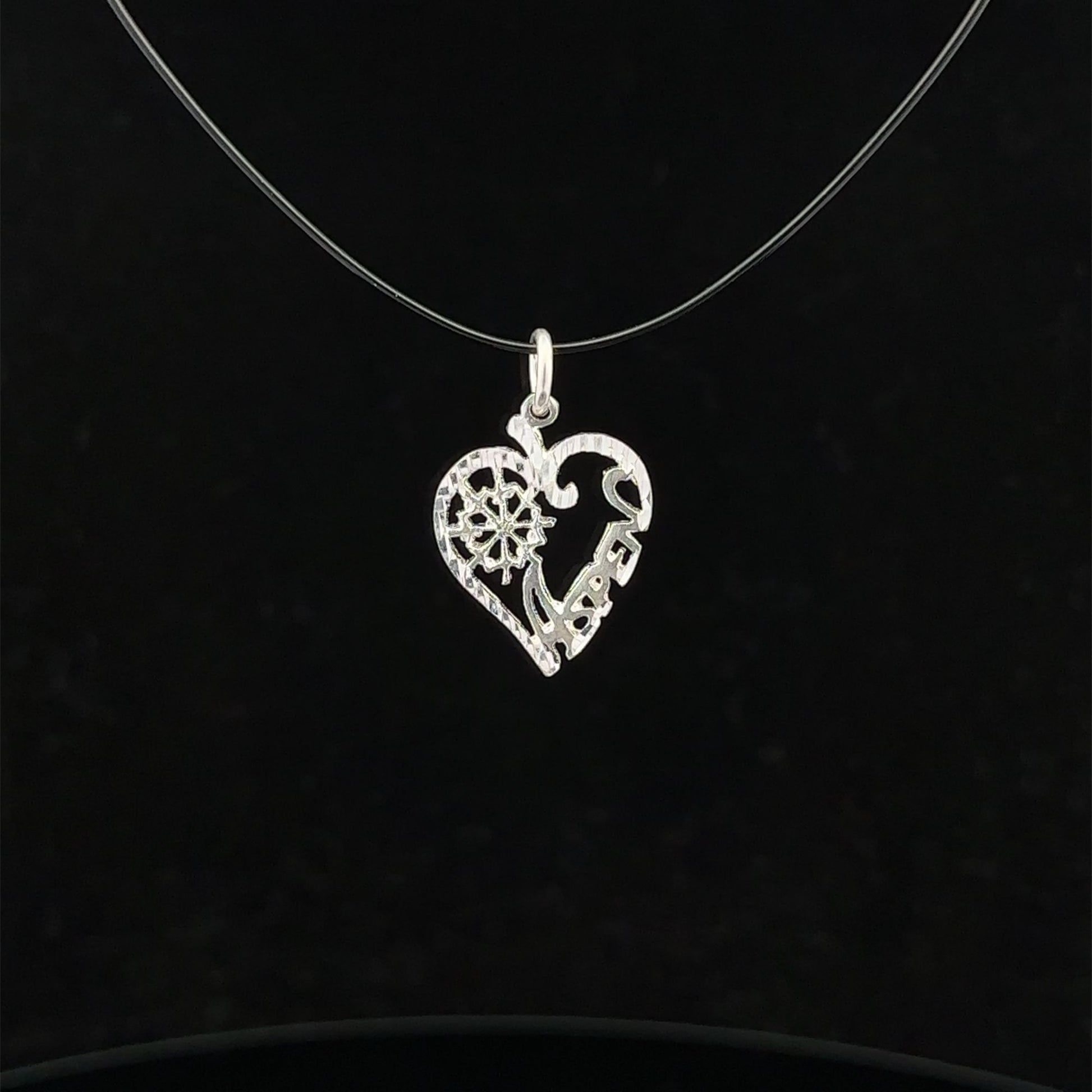925 Sterling Silver Pendant Charm Heart Aspen - Rafant