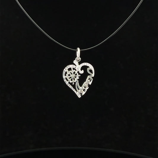 925 Sterling Silver Pendant Charm Heart Aspen - Rafant