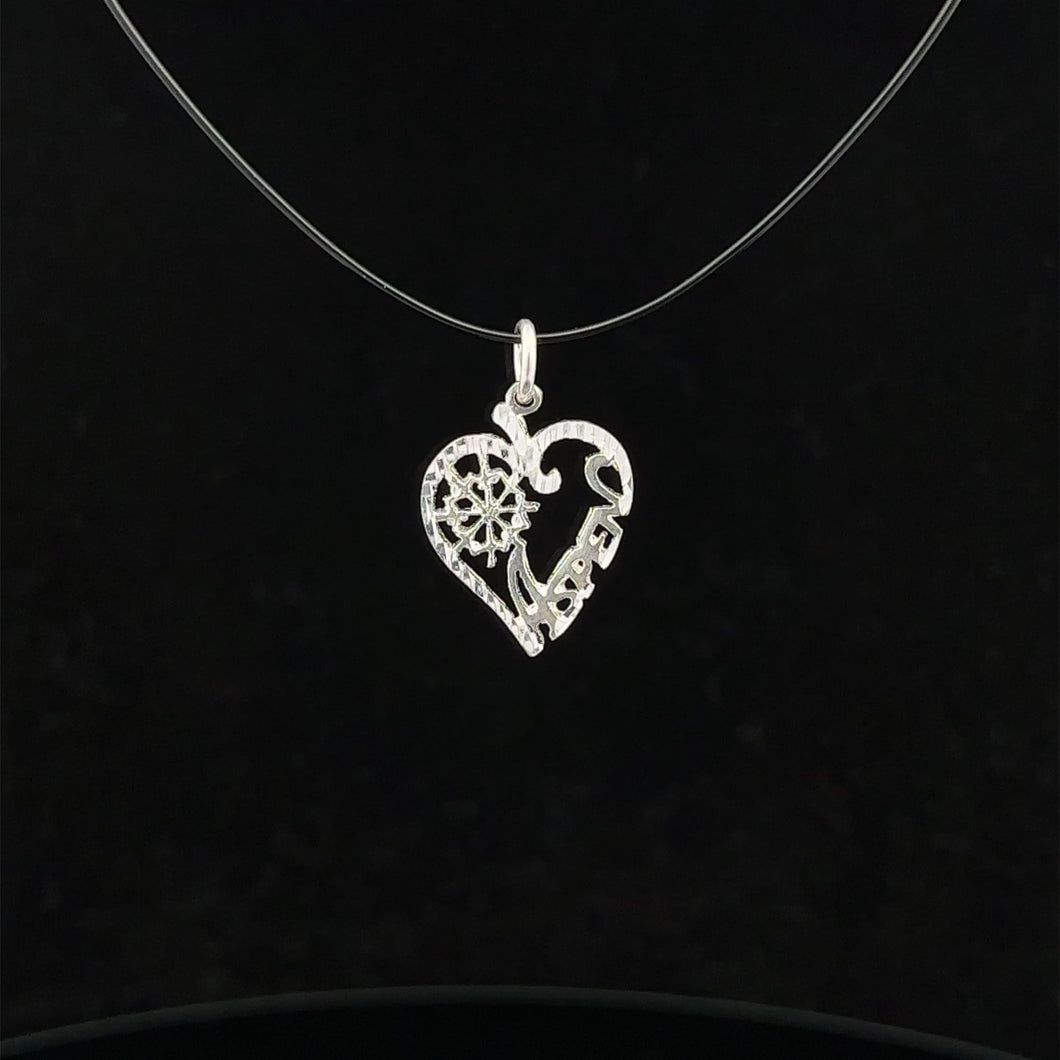 925 Sterling Silver Pendant Charm Heart Aspen