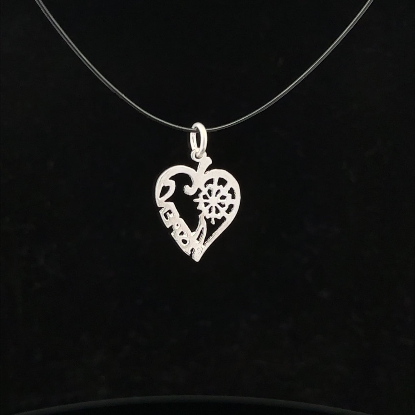 925 Sterling Silver Pendant Charm Heart Aspen - Rafant