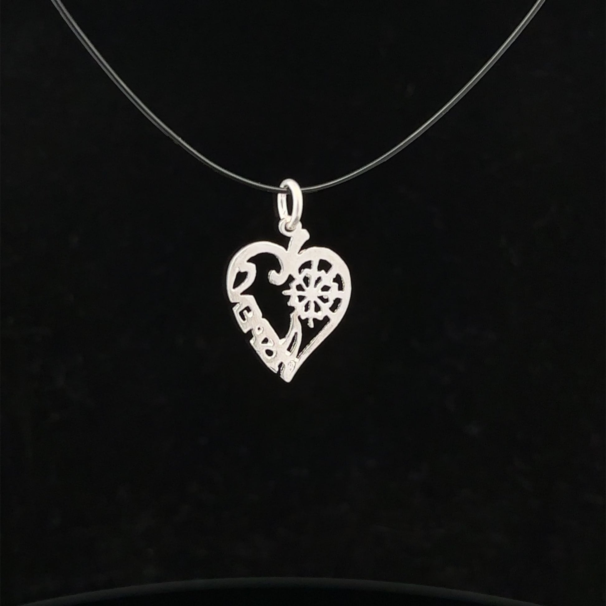 925 Sterling Silver Pendant Charm Heart Aspen - Rafant