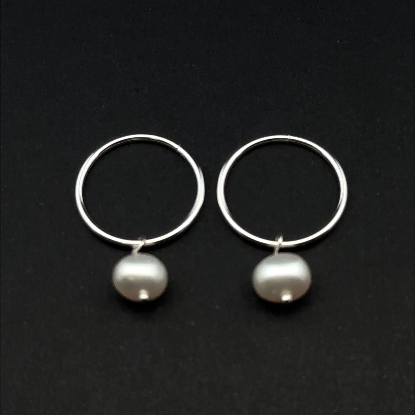 925 Sterling Silver Hoops Earrings Freshwater Heart Interchangeable Modular - Rafant