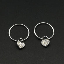 Load image into Gallery viewer, 925 Sterling Silver Hoops Earrings Freshwater Heart Interchangeable Modular

