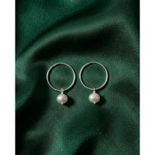 Load image into Gallery viewer, 925 Sterling Silver Hoops Earrings Freshwater Heart Interchangeable Modular
