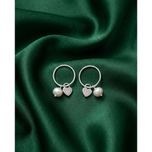 Load image into Gallery viewer, 925 Sterling Silver Hoops Earrings Freshwater Heart Interchangeable Modular
