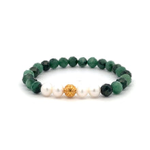 Load image into Gallery viewer, 18K Gold Money Coin Ball Gemstones Birthstones Pearl Aquamarine Amethyst Emerald Pearl 5-6mm
