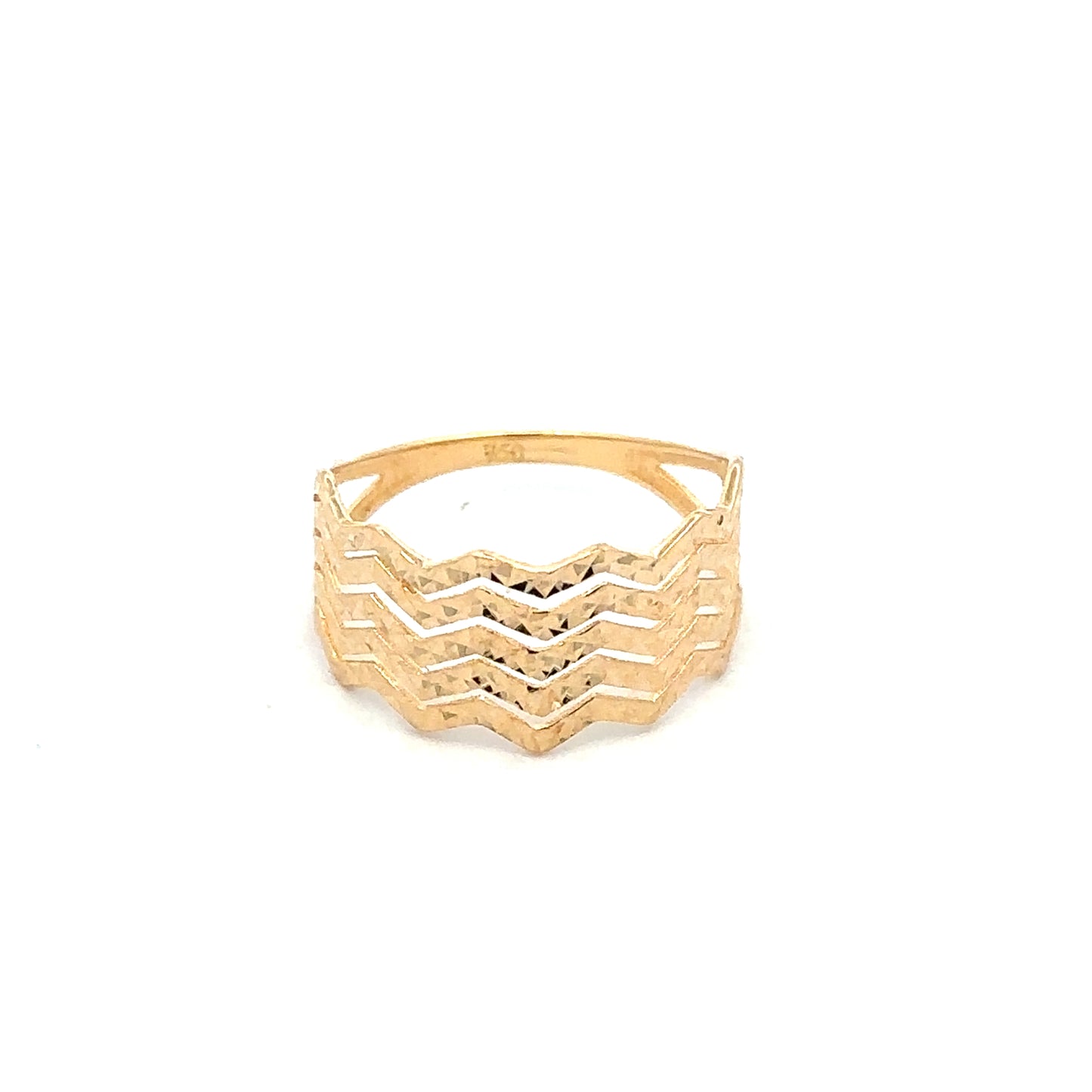 18K Gold Ring Wave Size 6 - Rafant