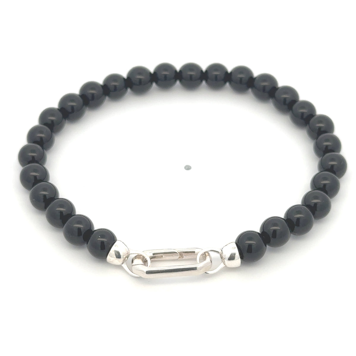 Sterling Silver Modular Gemstone Bracelet Natural Amethyst Lapis Tiger Eye Garnet Onyx Detachable Gate Clasp Charm Holder